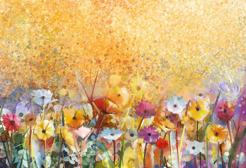 картина-постер Велика кількість літніх квітів