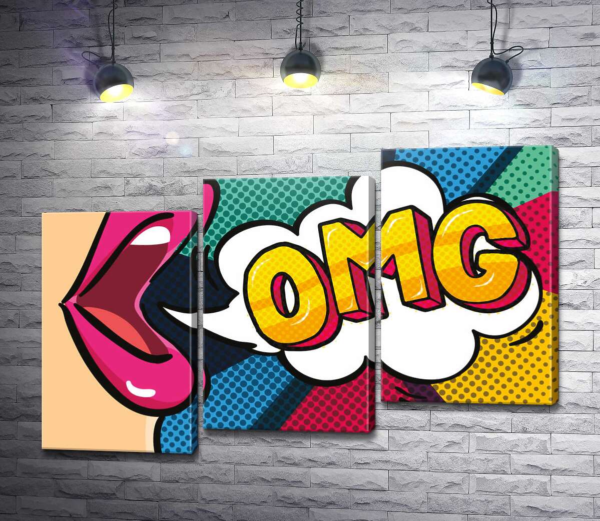 модульна картина Фраза OMG у хмаринці (Модуль №14)