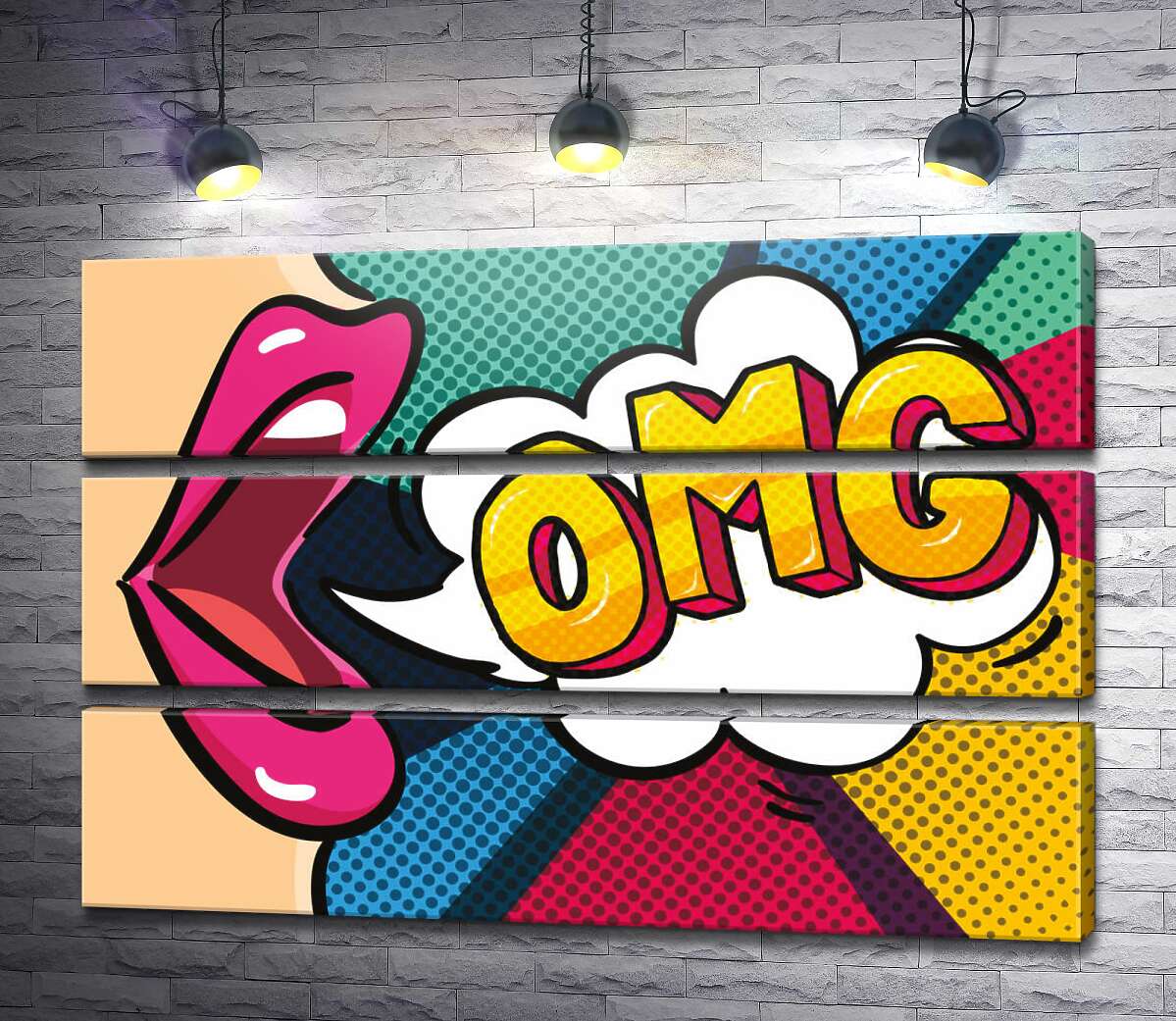 модульная картина Фраза OMG в облачке (Модуль №15)
