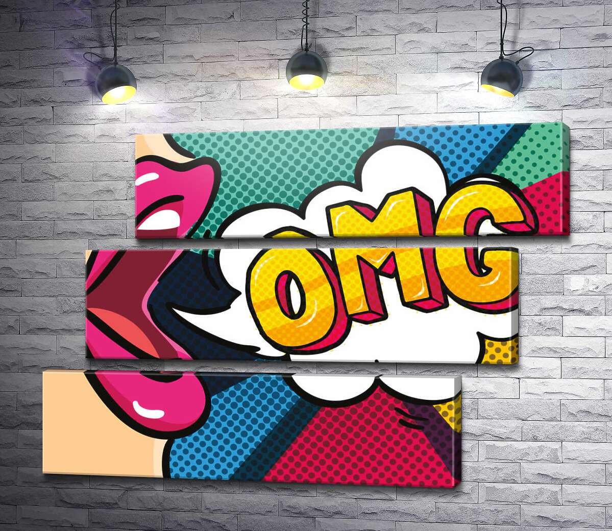 модульна картина Фраза OMG у хмаринці (Модуль №17)