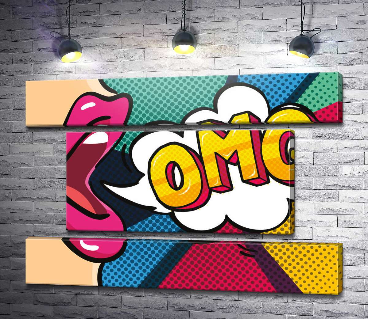модульна картина Фраза OMG у хмаринці (Модуль №18)