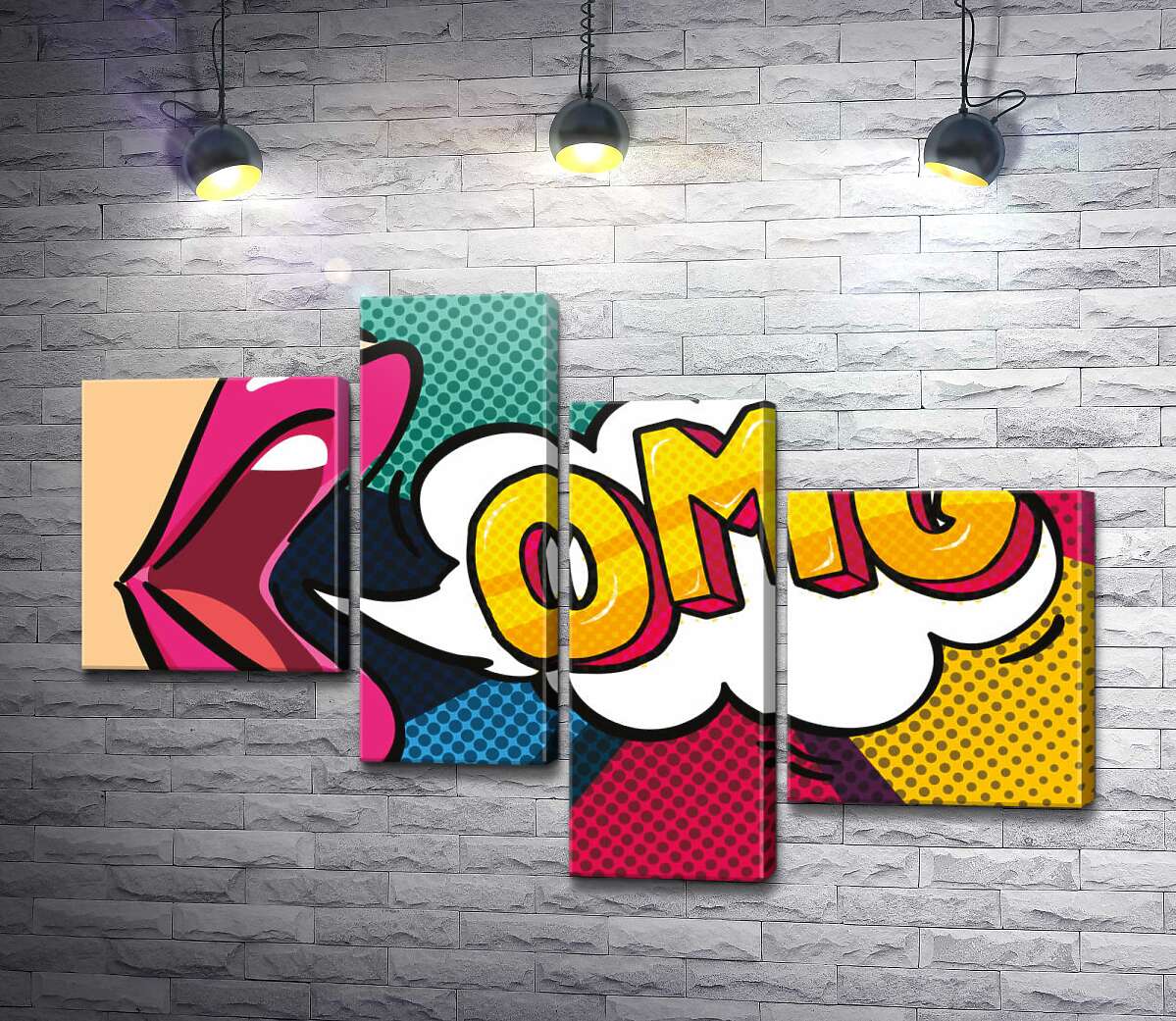 модульная картина Фраза OMG в облачке (Модуль №21)