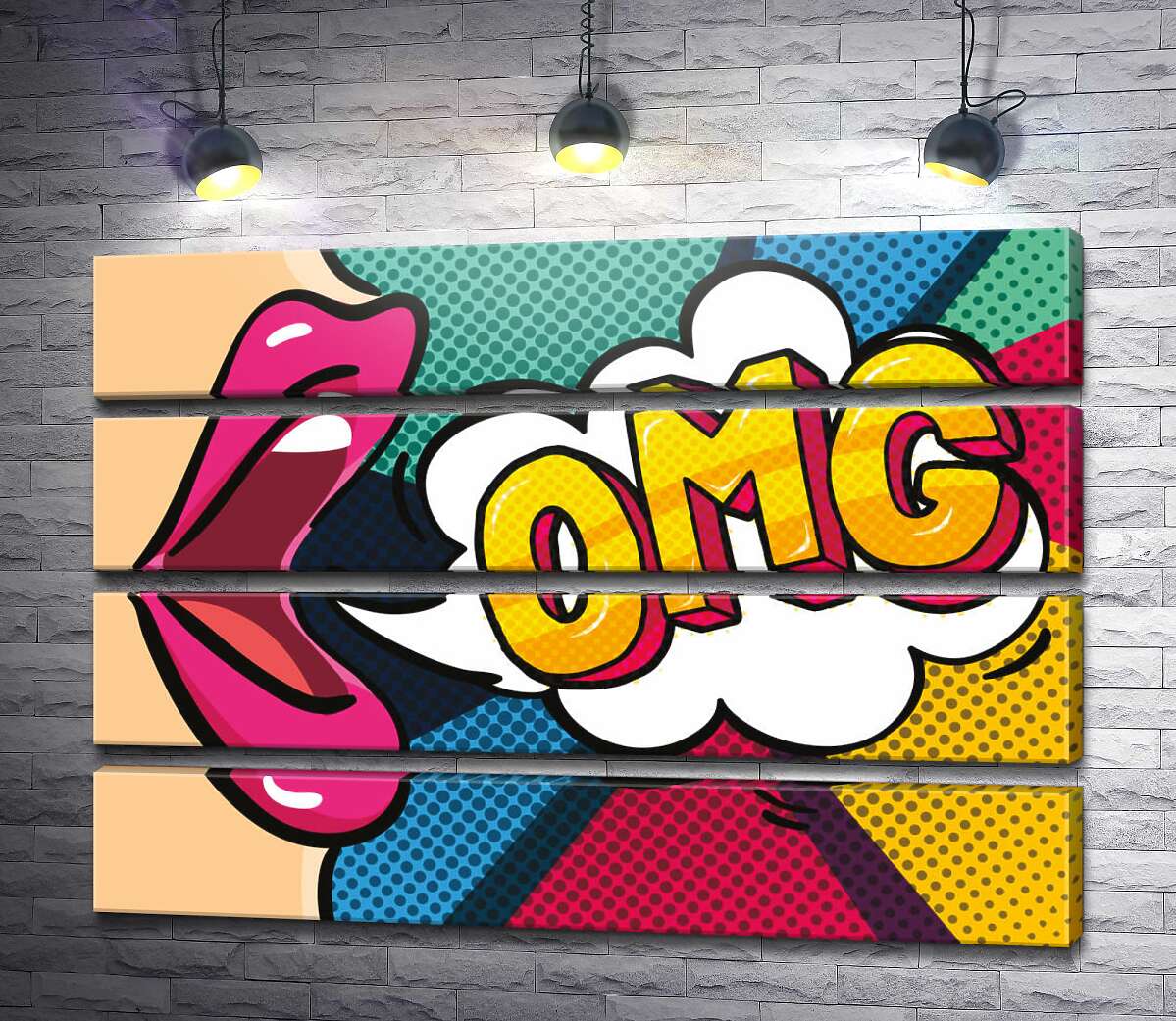 модульна картина Фраза OMG у хмаринці (Модуль №22)