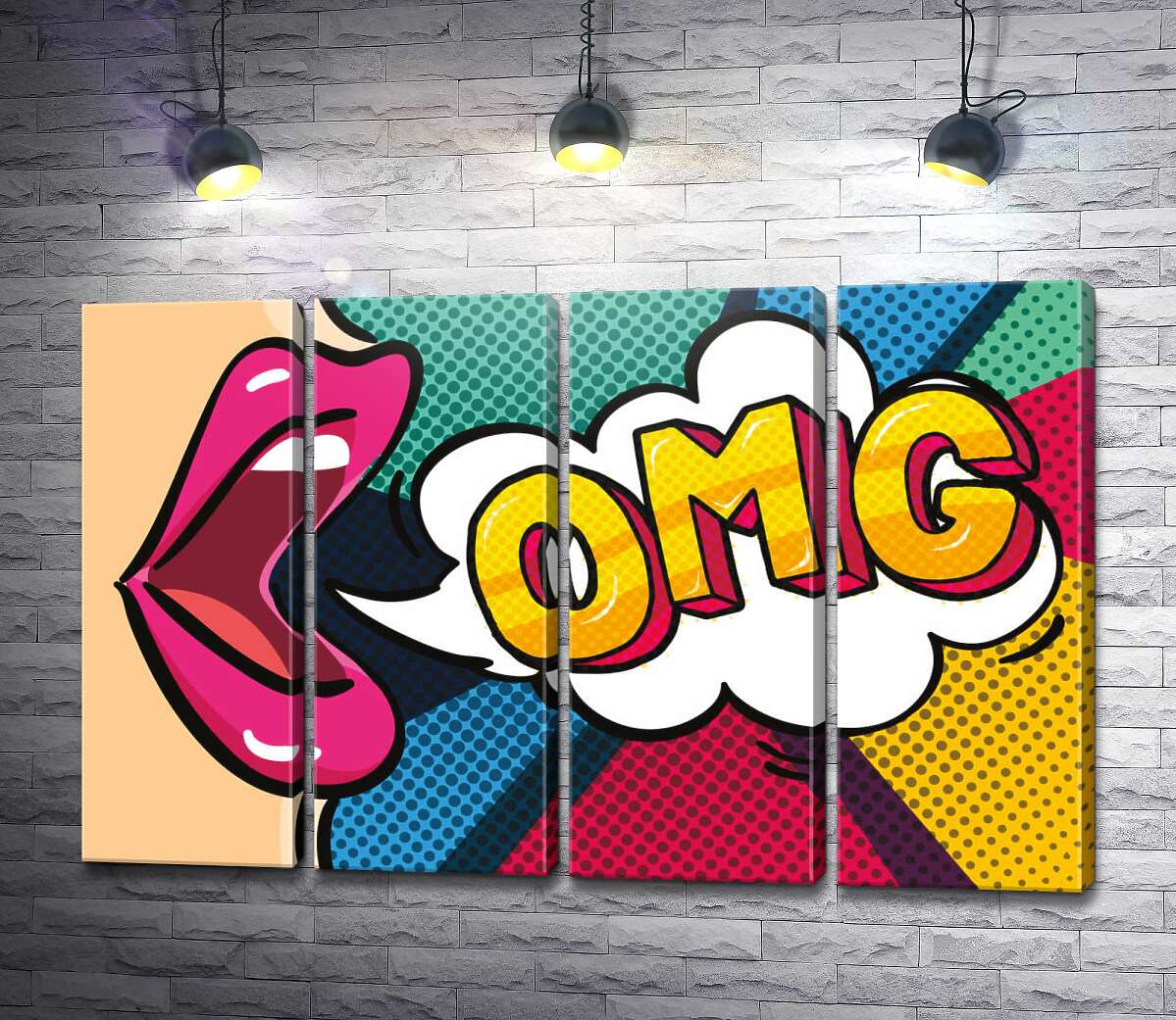 модульна картина Фраза OMG у хмаринці (Модуль №24)