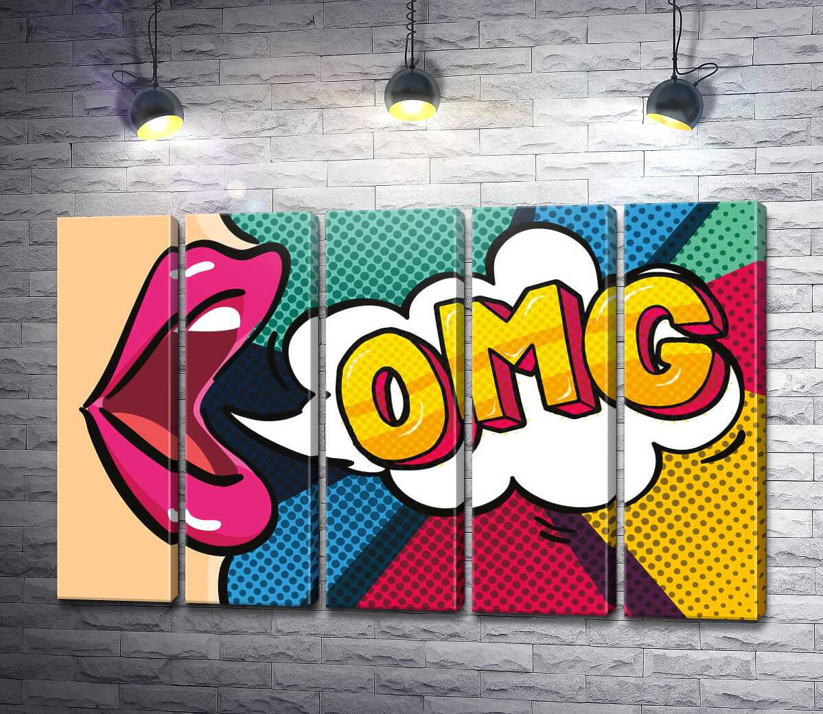 модульная картина Фраза OMG в облачке (Модуль №26)