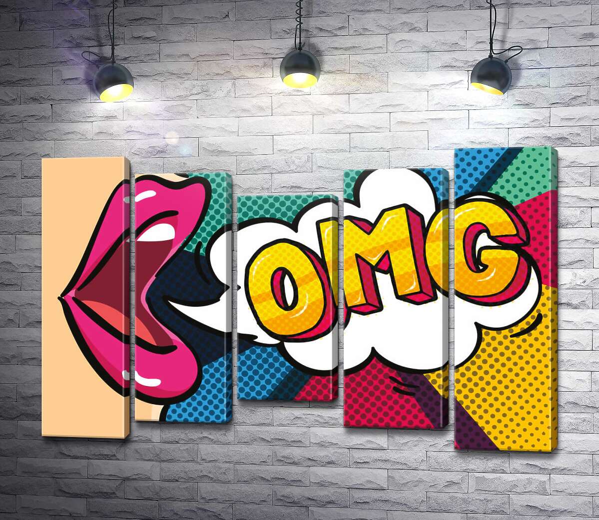 модульна картина Фраза OMG у хмаринці (Модуль №27)