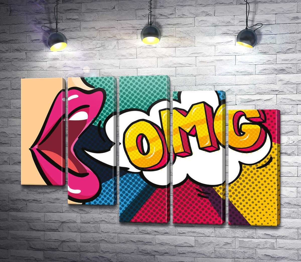 модульна картина Фраза OMG у хмаринці (Модуль №28)
