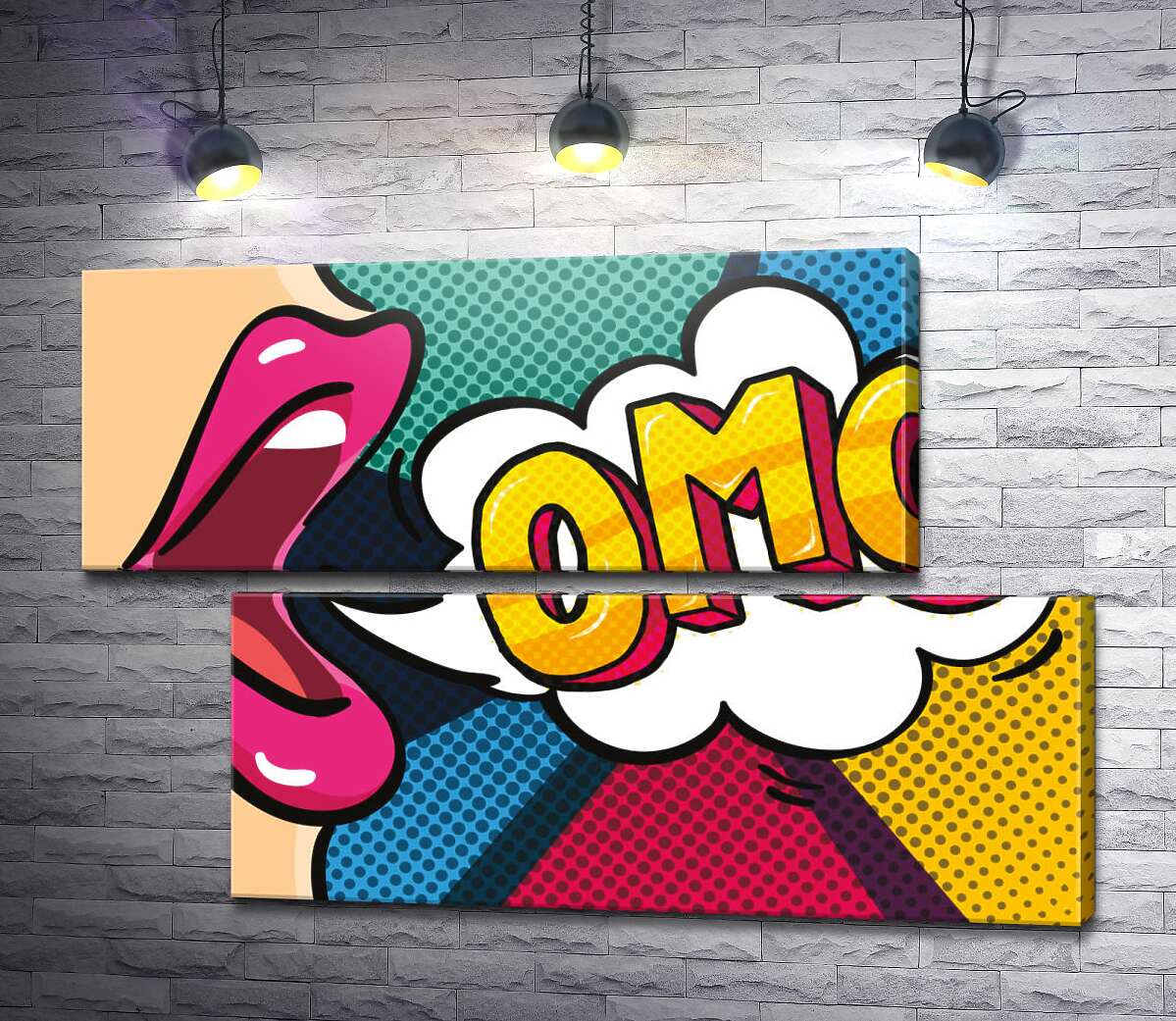 модульна картина Фраза OMG у хмаринці (Модуль №8)