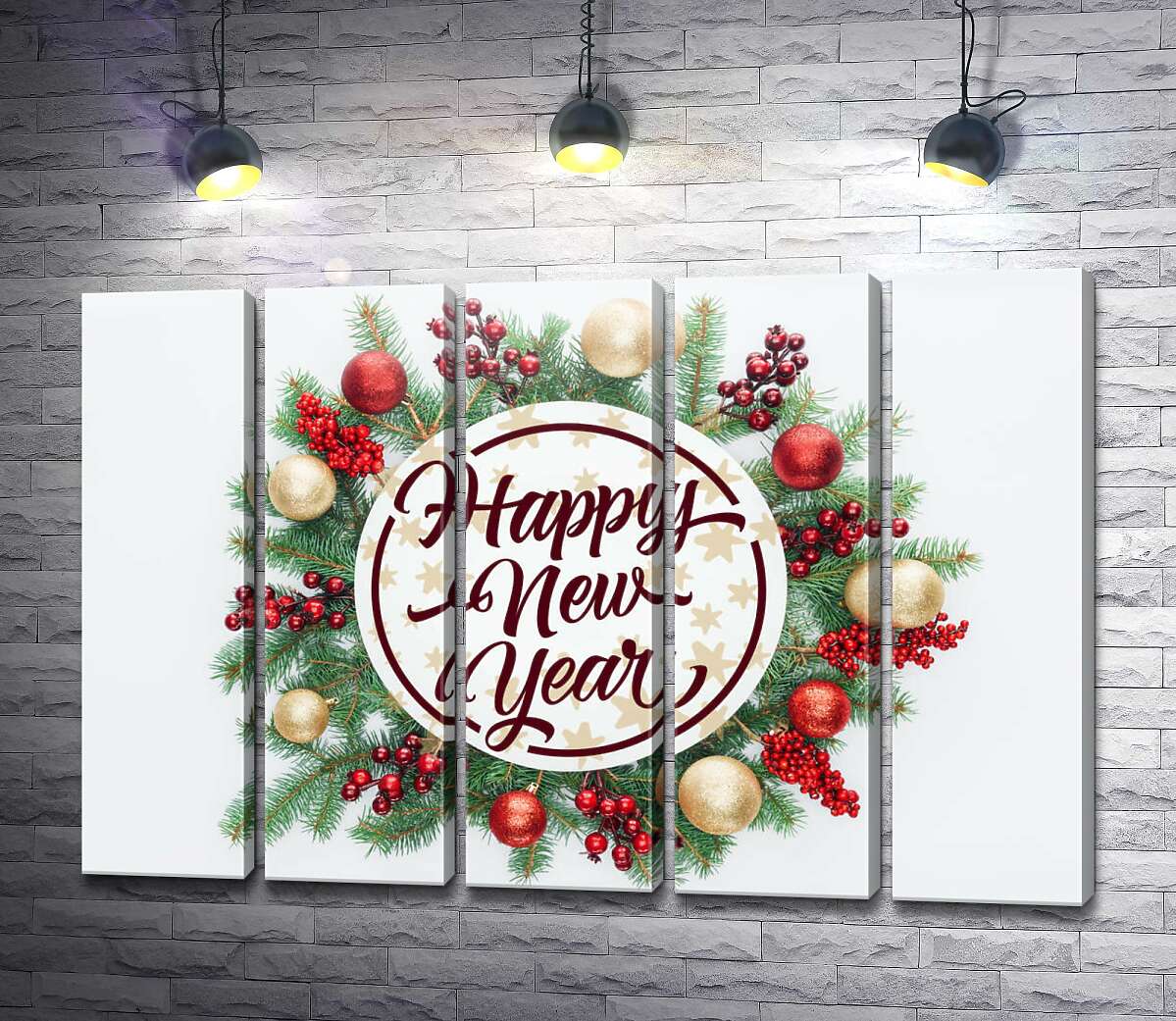 модульна картина Новорічне побажання: Happy new year (Модуль №26)