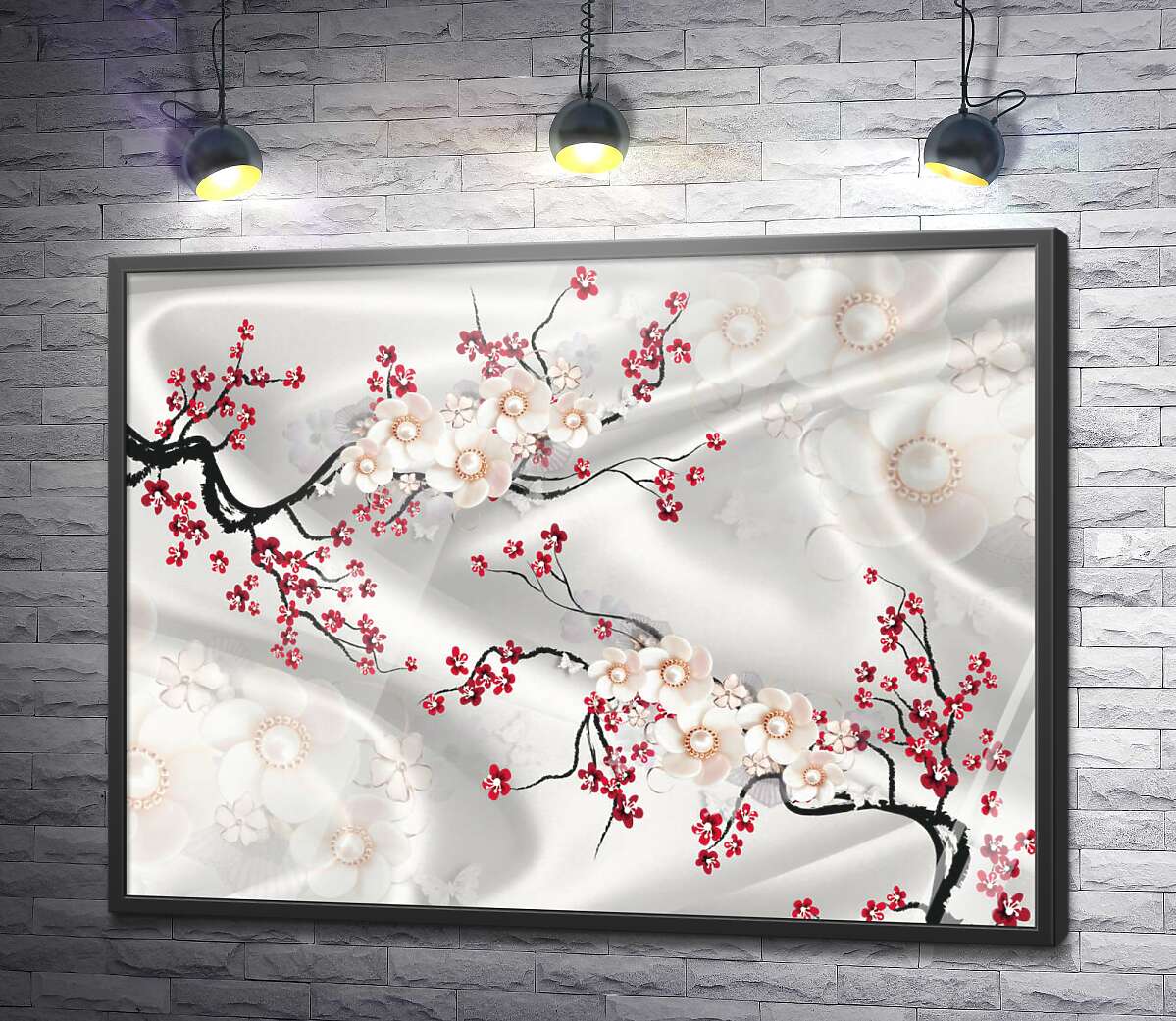 постер Перлинні квіти сакури