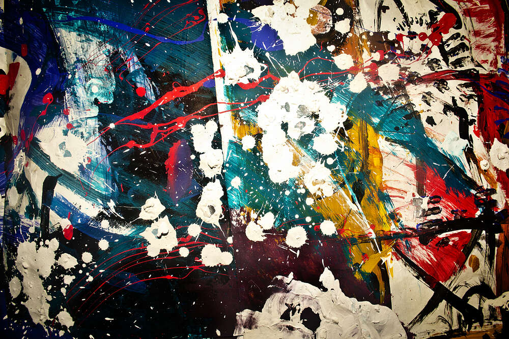 картина-постер Экспрессивная абстракция пятнами краски