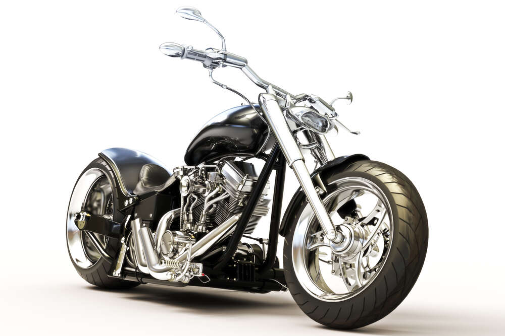 картина-постер Стильный черный мотоцикл