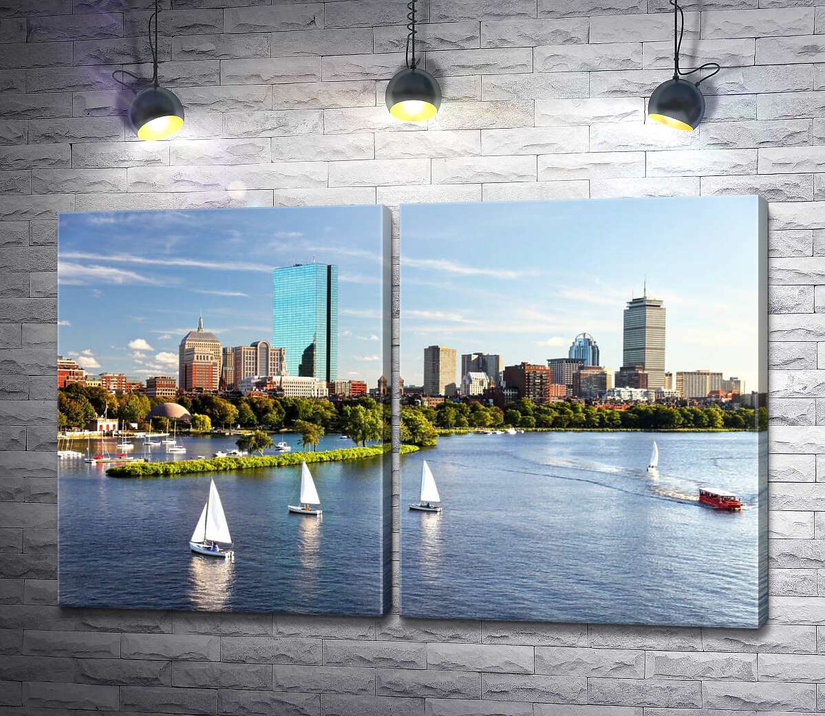 модульная картина Живописный вид на бостонский залив