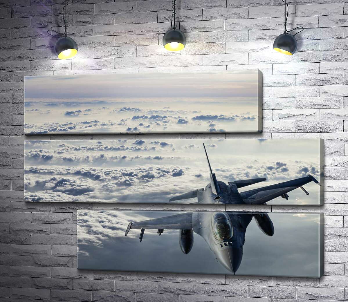 модульна картина Літак F-16 Falcon у небі (Модуль №16)