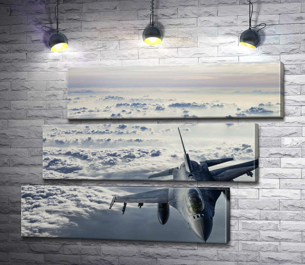 модульная картина Самолет F-16 Falcon в небе (Модуль №17)