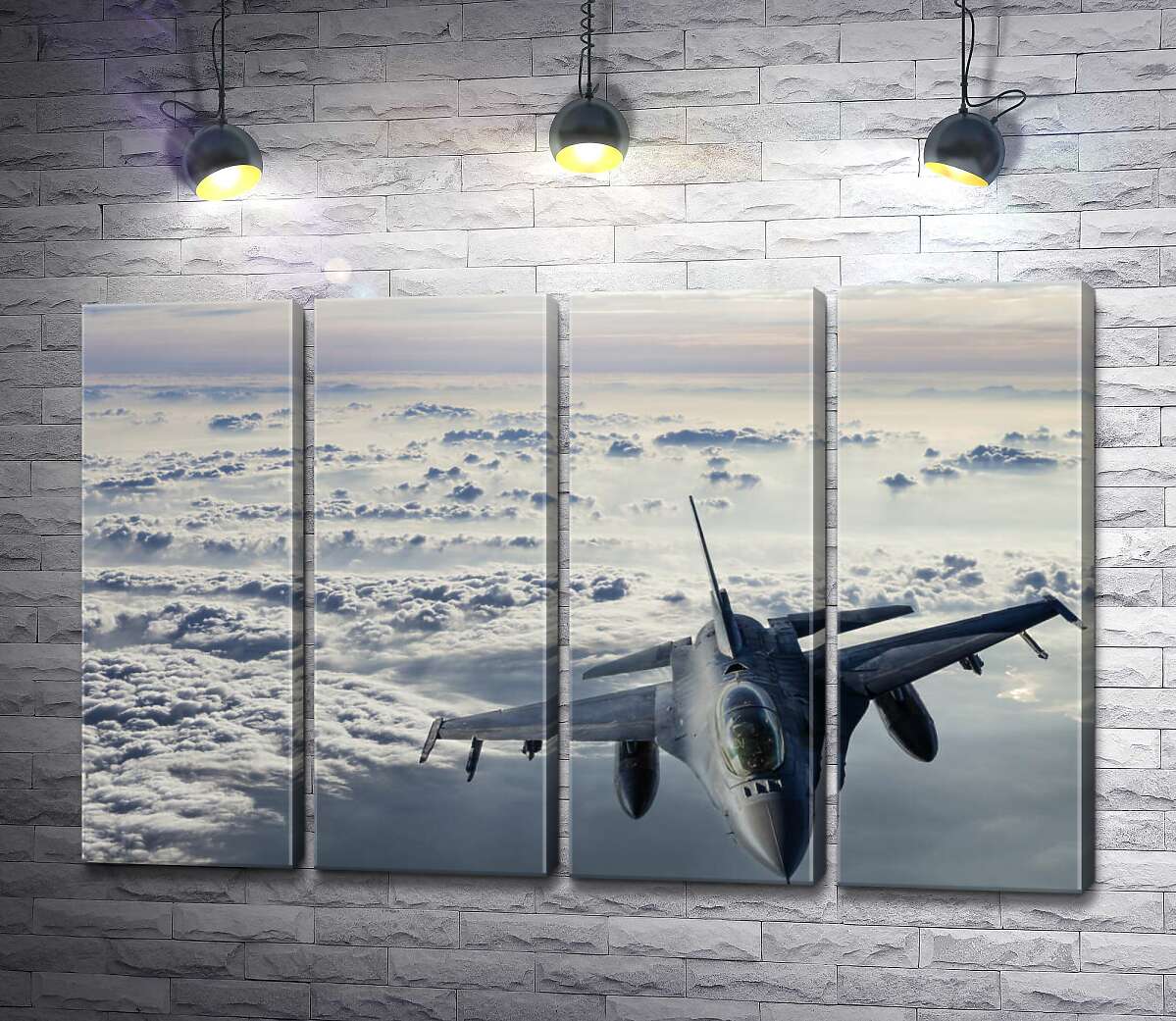 модульна картина Літак F-16 Falcon у небі (Модуль №24)