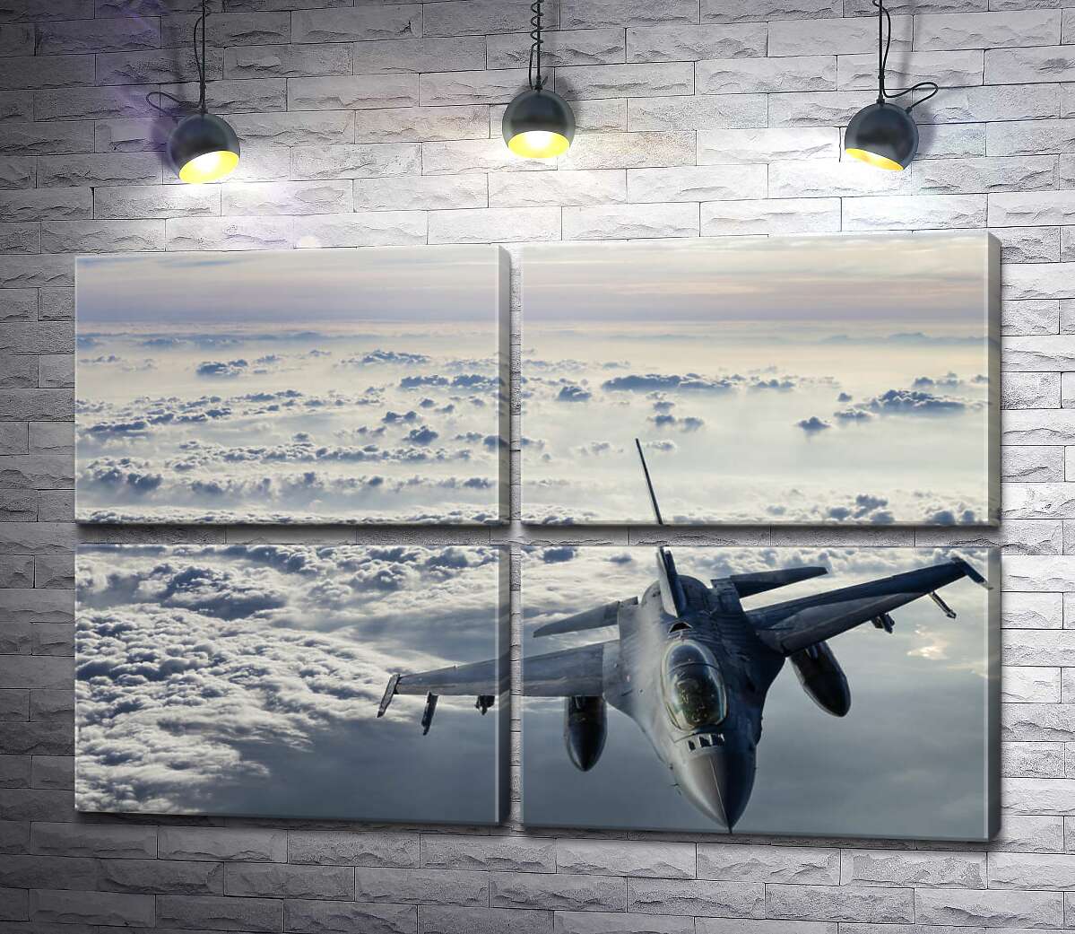 модульная картина Самолет F-16 Falcon в небе (Модуль №25)