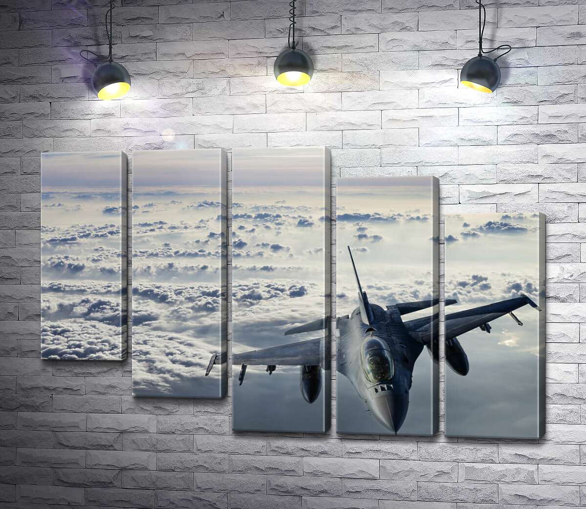 модульна картина Літак F-16 Falcon у небі (Модуль №28)
