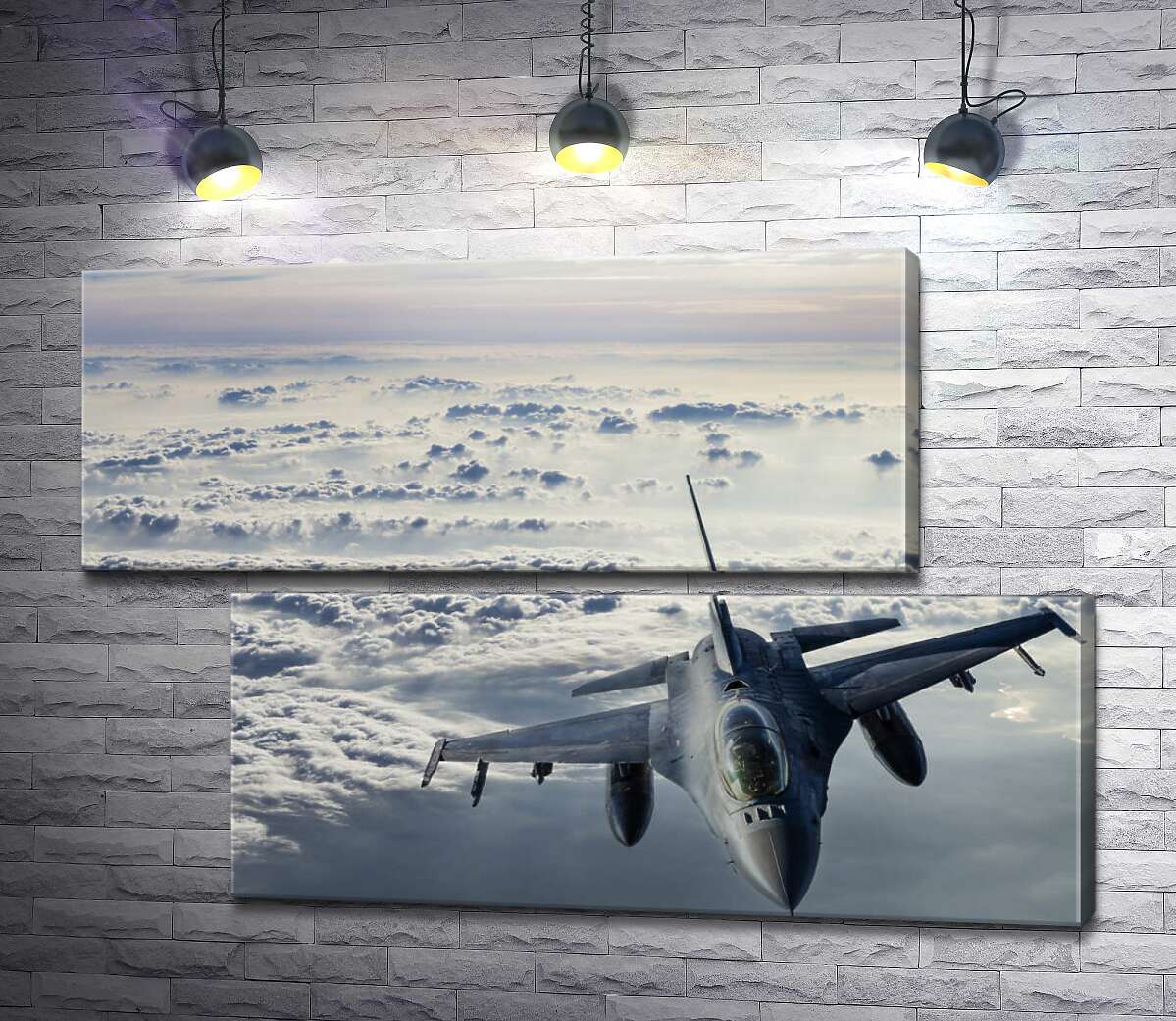 модульна картина Літак F-16 Falcon у небі (Модуль №8)