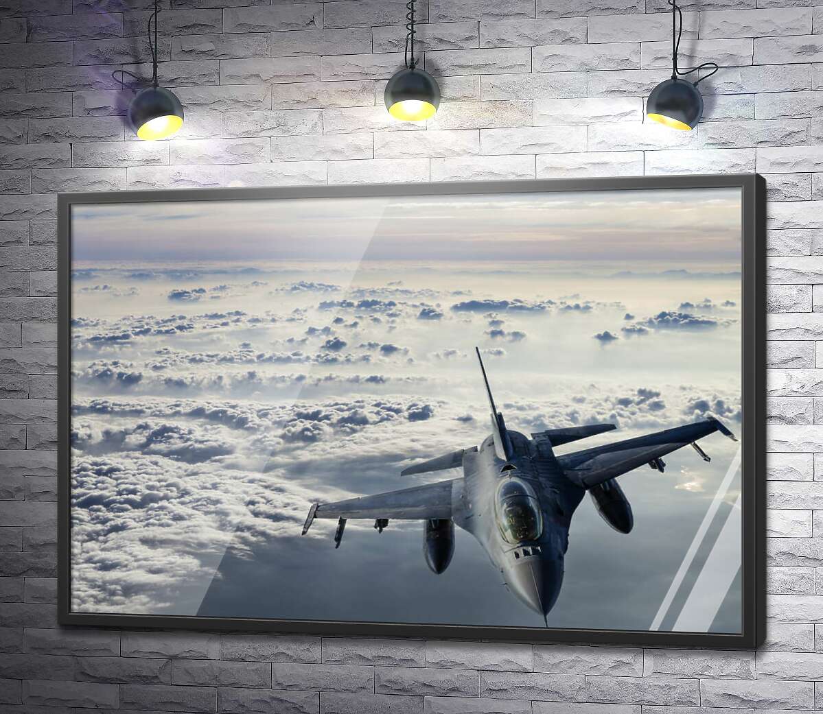 постер Літак F-16 Falcon у небі