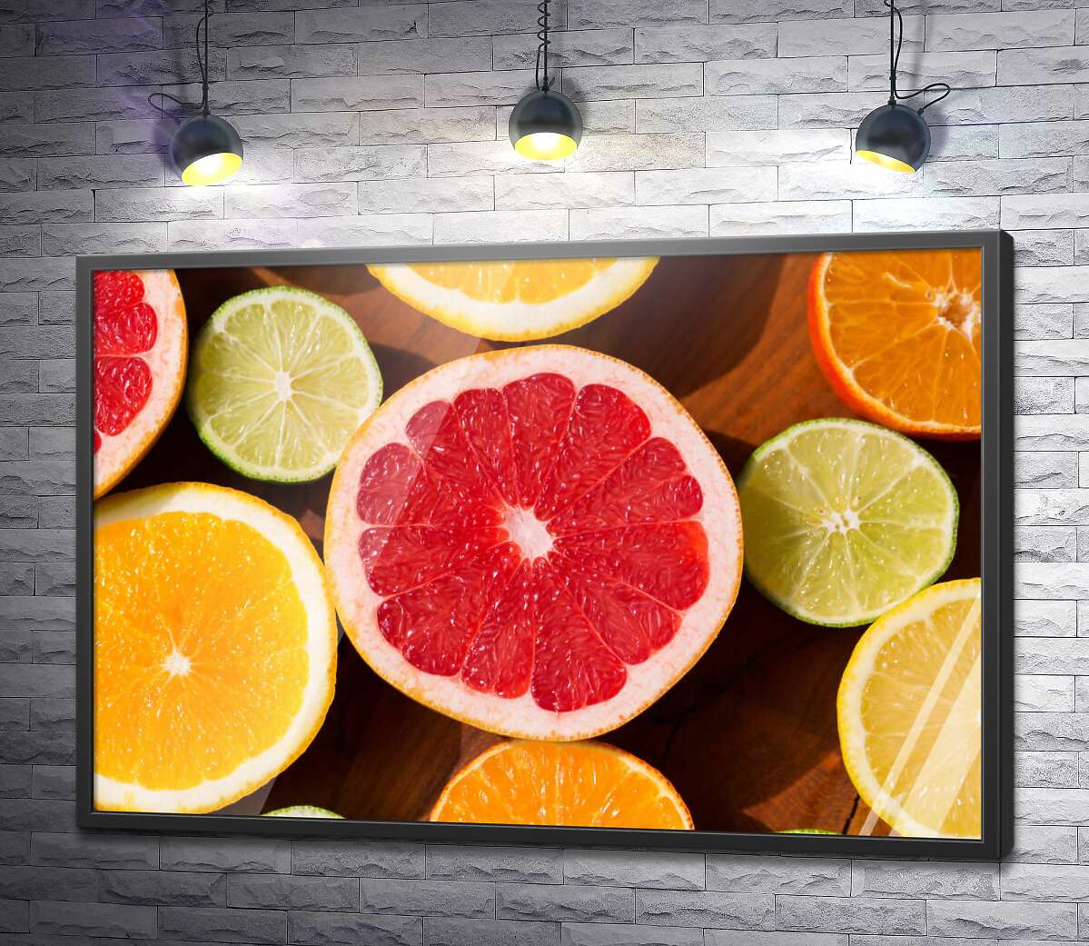 постер Цитрусові фрукти у розрізі