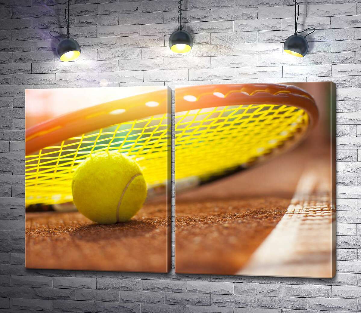 модульна картина Тенісна ракетка та м'яч