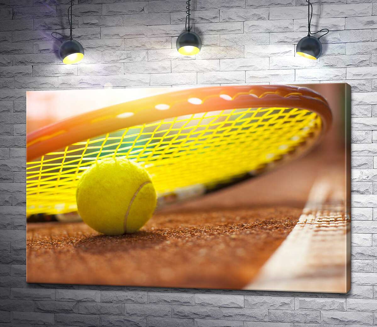 картина Тенісна ракетка та м'яч