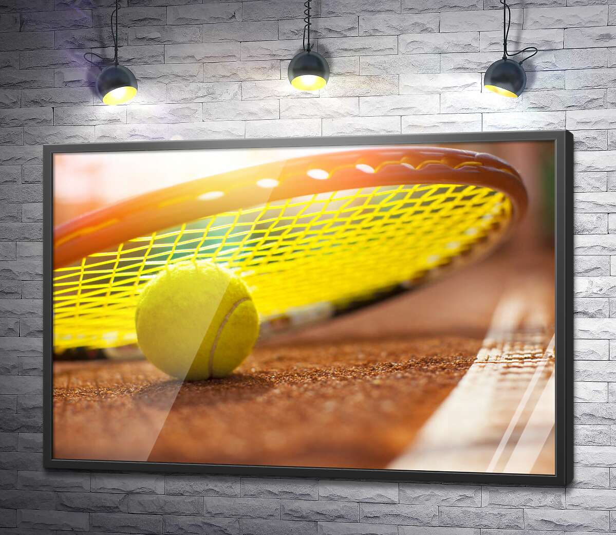 постер Теннисная ракетка и мяч