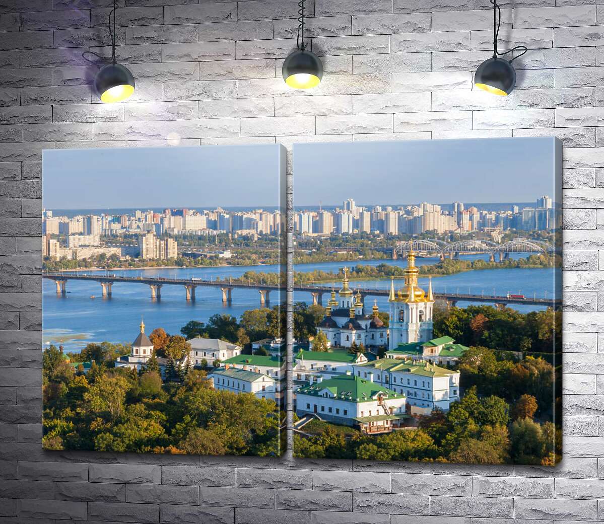 модульная картина Вид с высоты на киевскую Лавру
