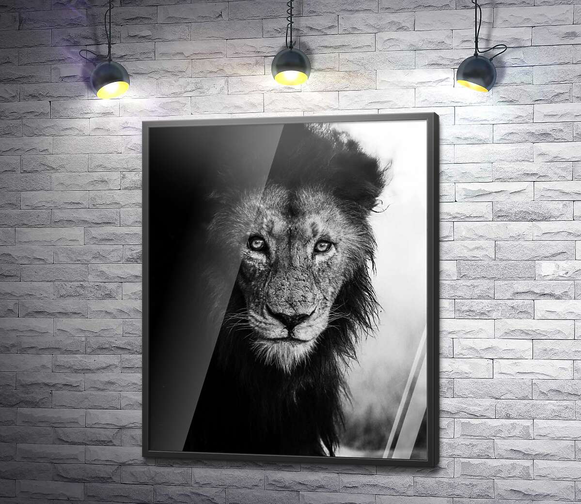 постер Устрашающий образ льва после битвы