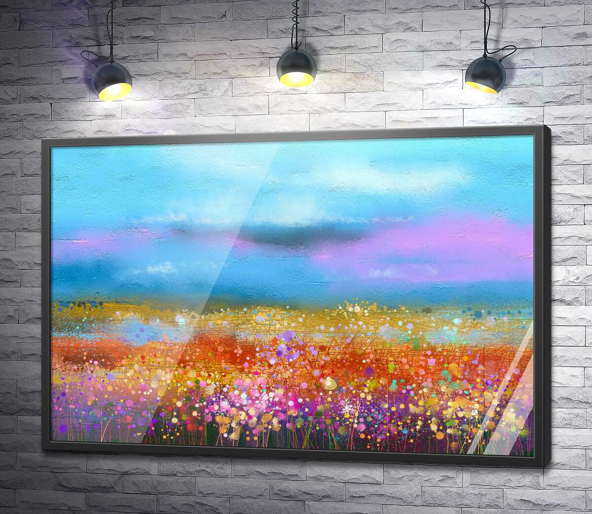 постер Квіткове поле з барвистими плямами