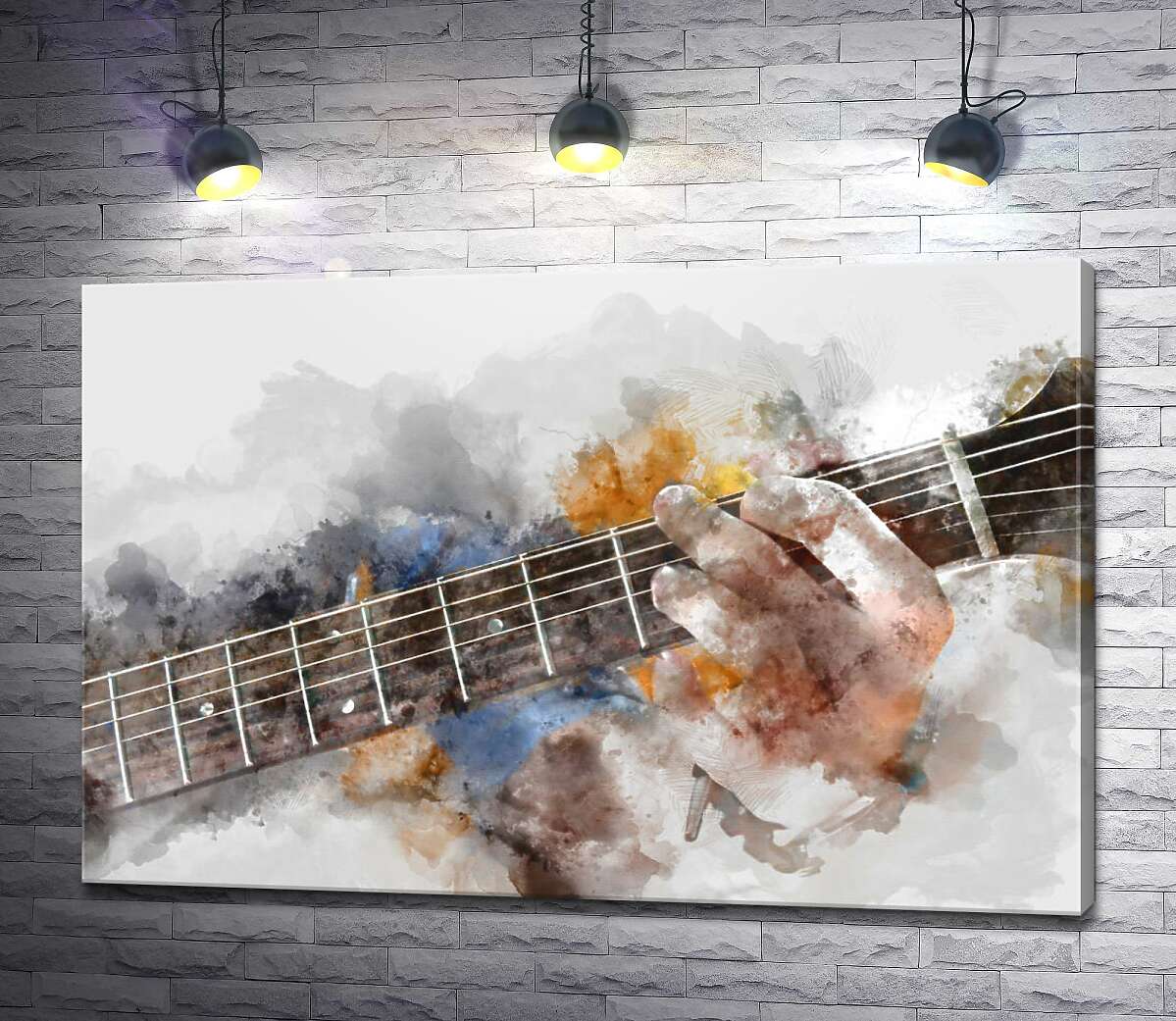 картина Гриф гитары и рука музыканта
