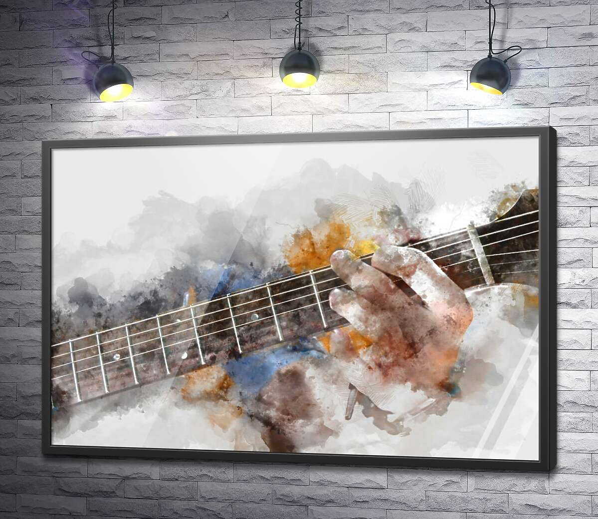 постер Гриф гитары и рука музыканта