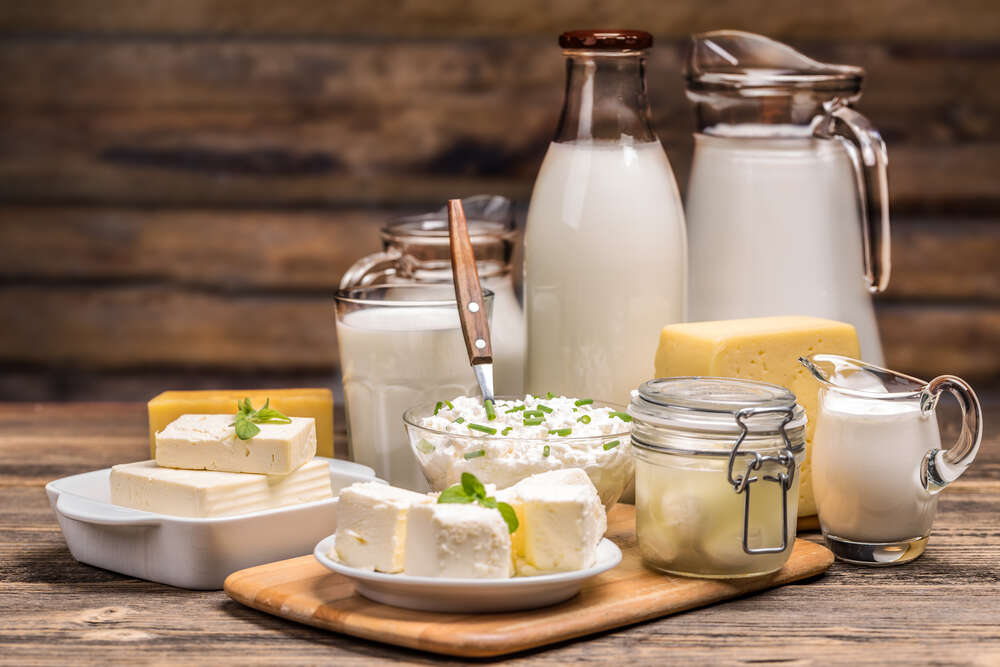 картина-постер Натюрморт молочно-сирних продуктів