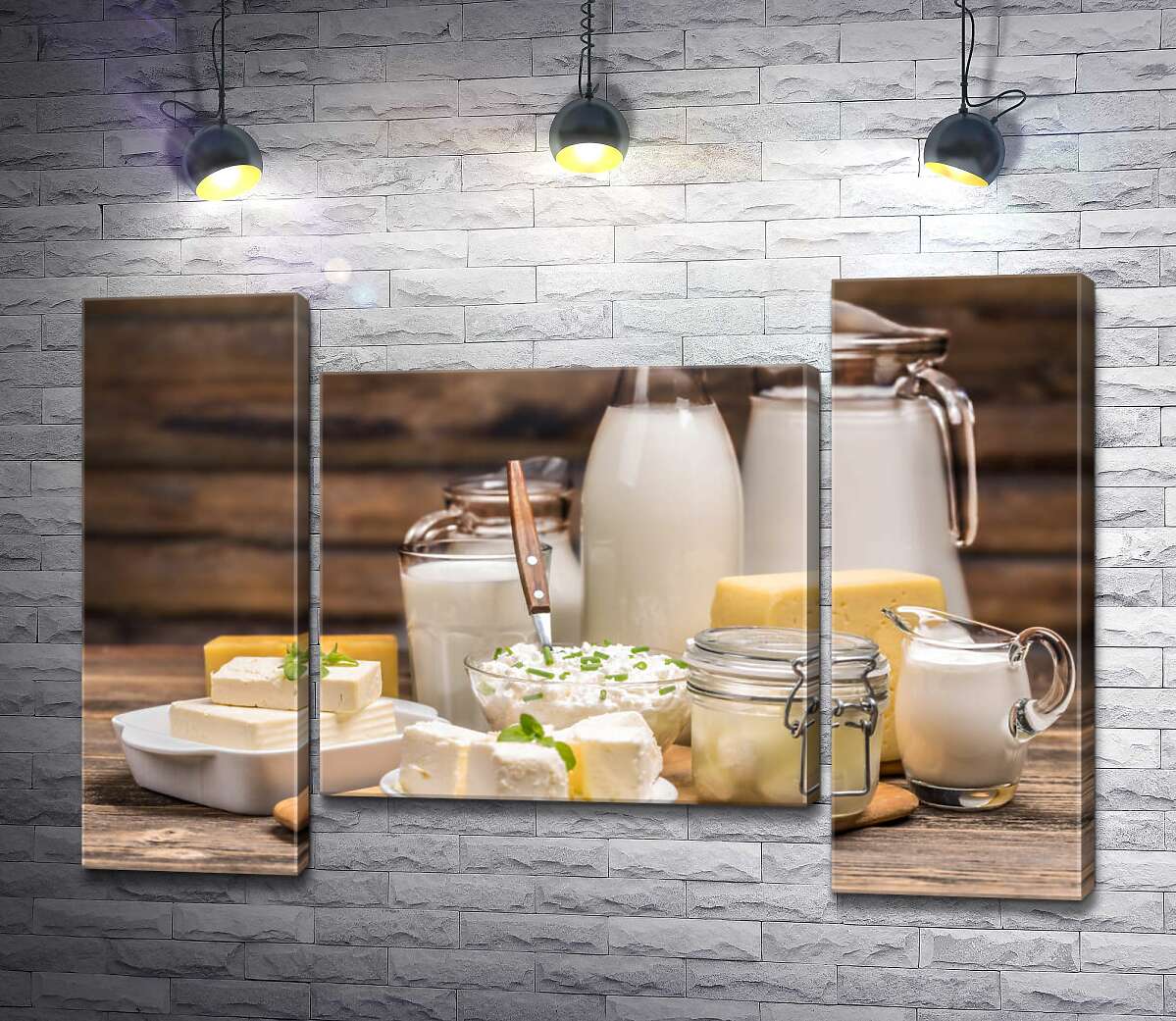 модульна картина Натюрморт молочно-сирних продуктів (Модуль №11)