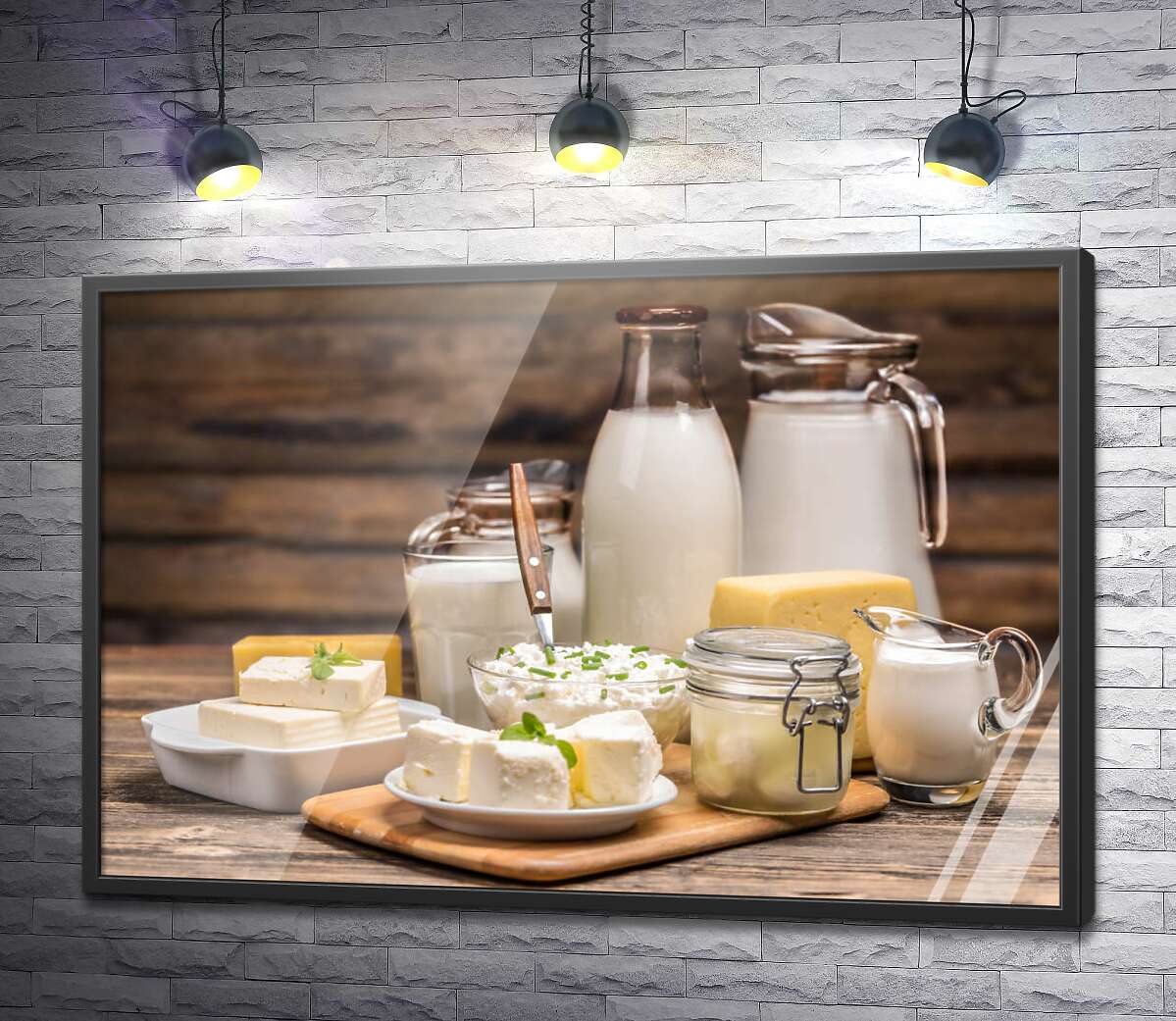 постер Натюрморт молочно-сырных продуктов
