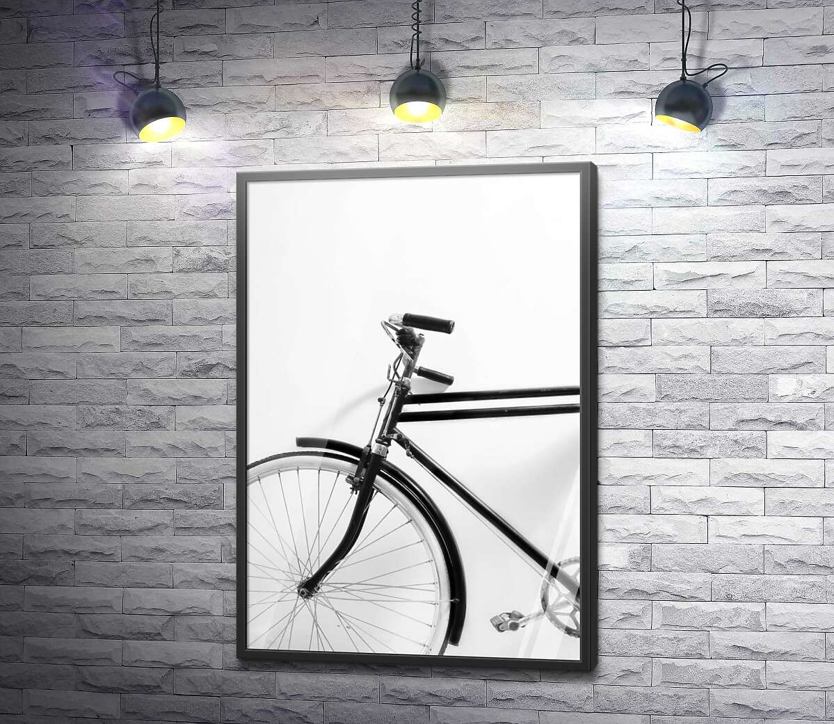 постер Фрагмент черно-белого велосипеда