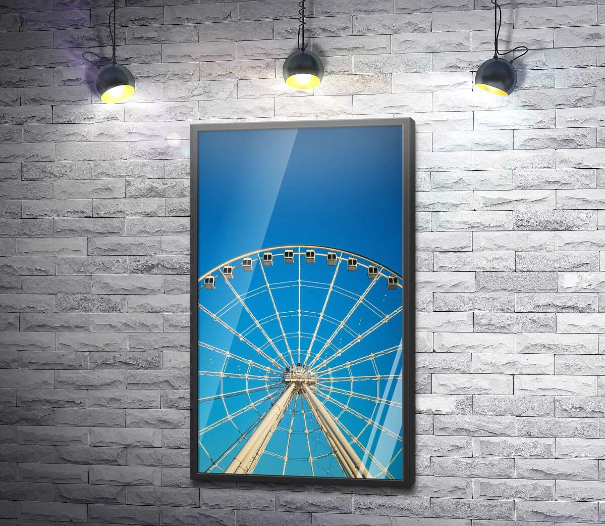 постер Колесо огляду на фоні синього неба