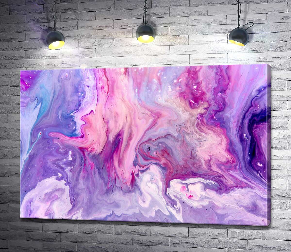 картина Абстракція барвистих розводів у фіолетово-бузкових тонах