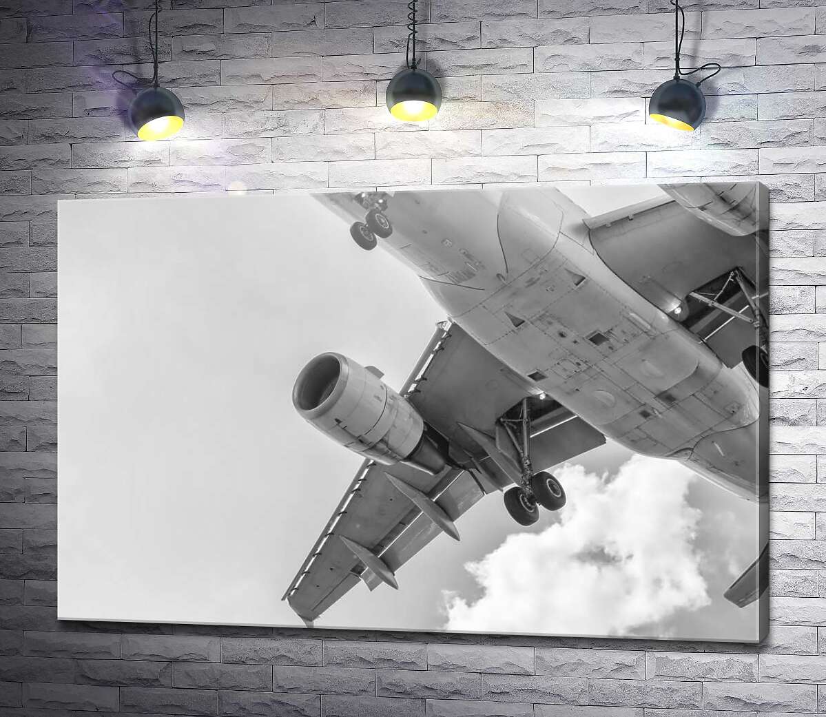 картина Частина літака в польоті, вид знизу