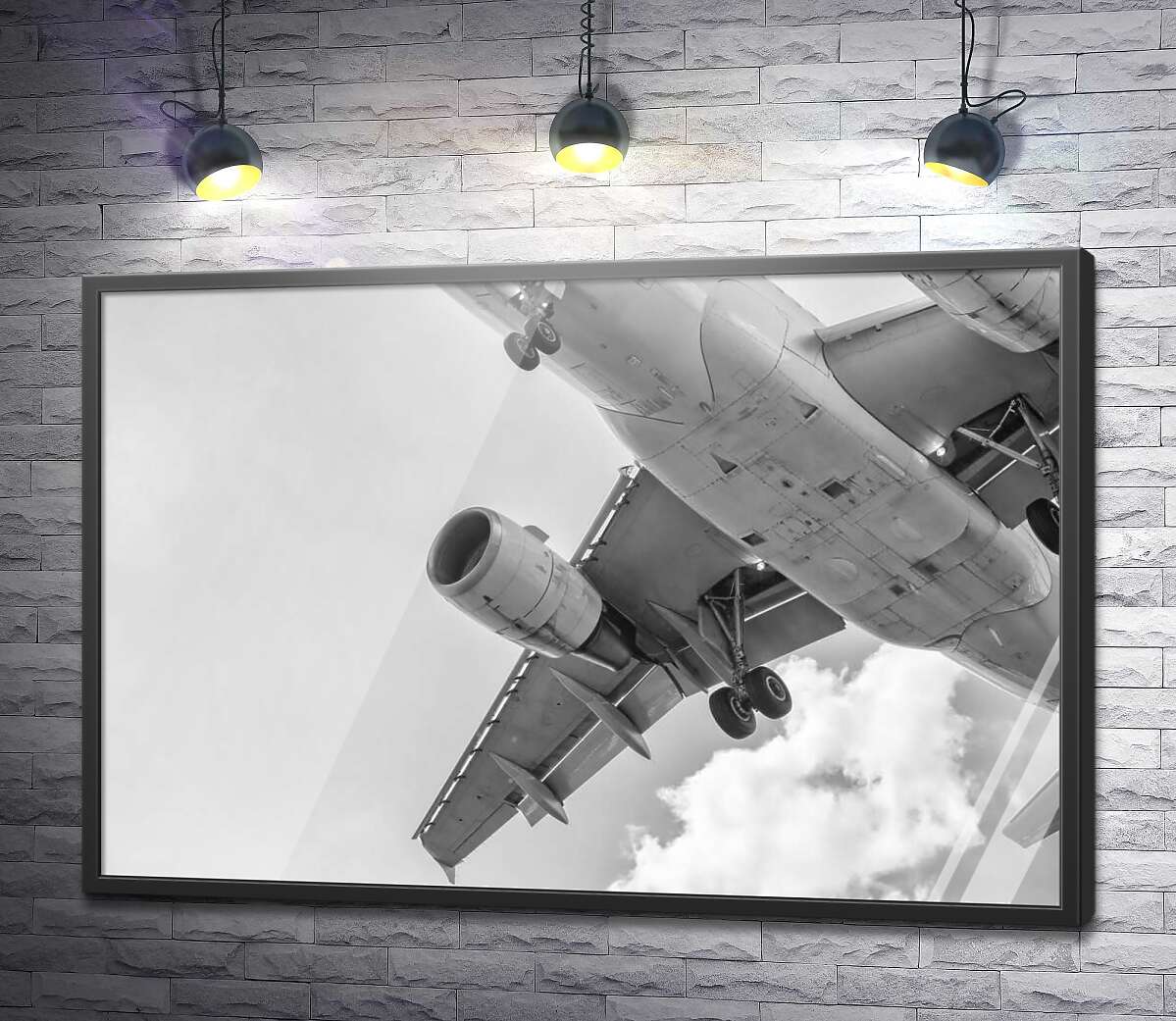 постер Частина літака в польоті, вид знизу