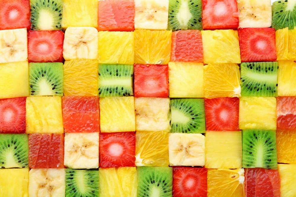 картина-постер Кубики фруктів