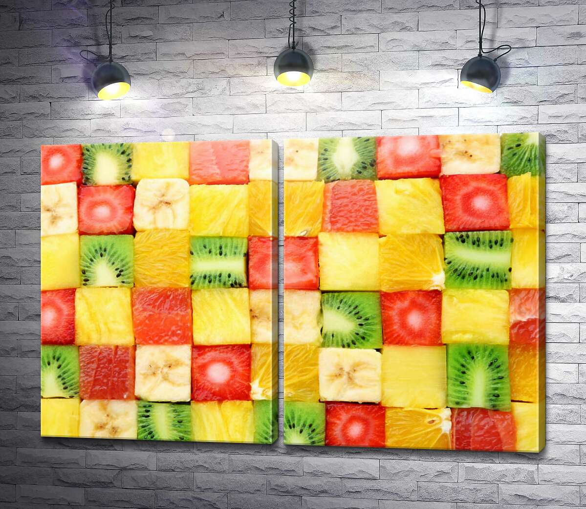модульна картина Кубики фруктів