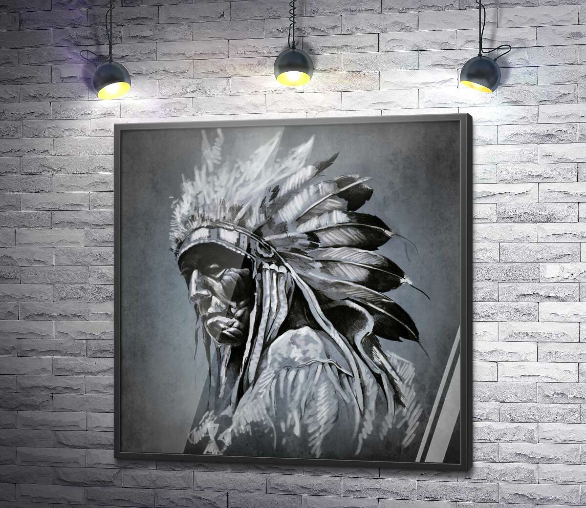 постер Портрет пожилого индейца