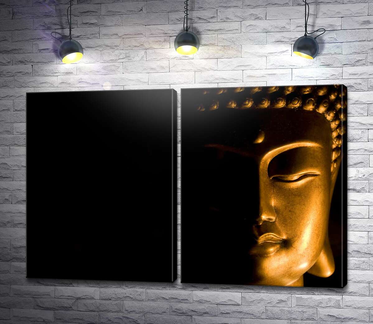модульна картина Напівосвітлений образ статуї Будди