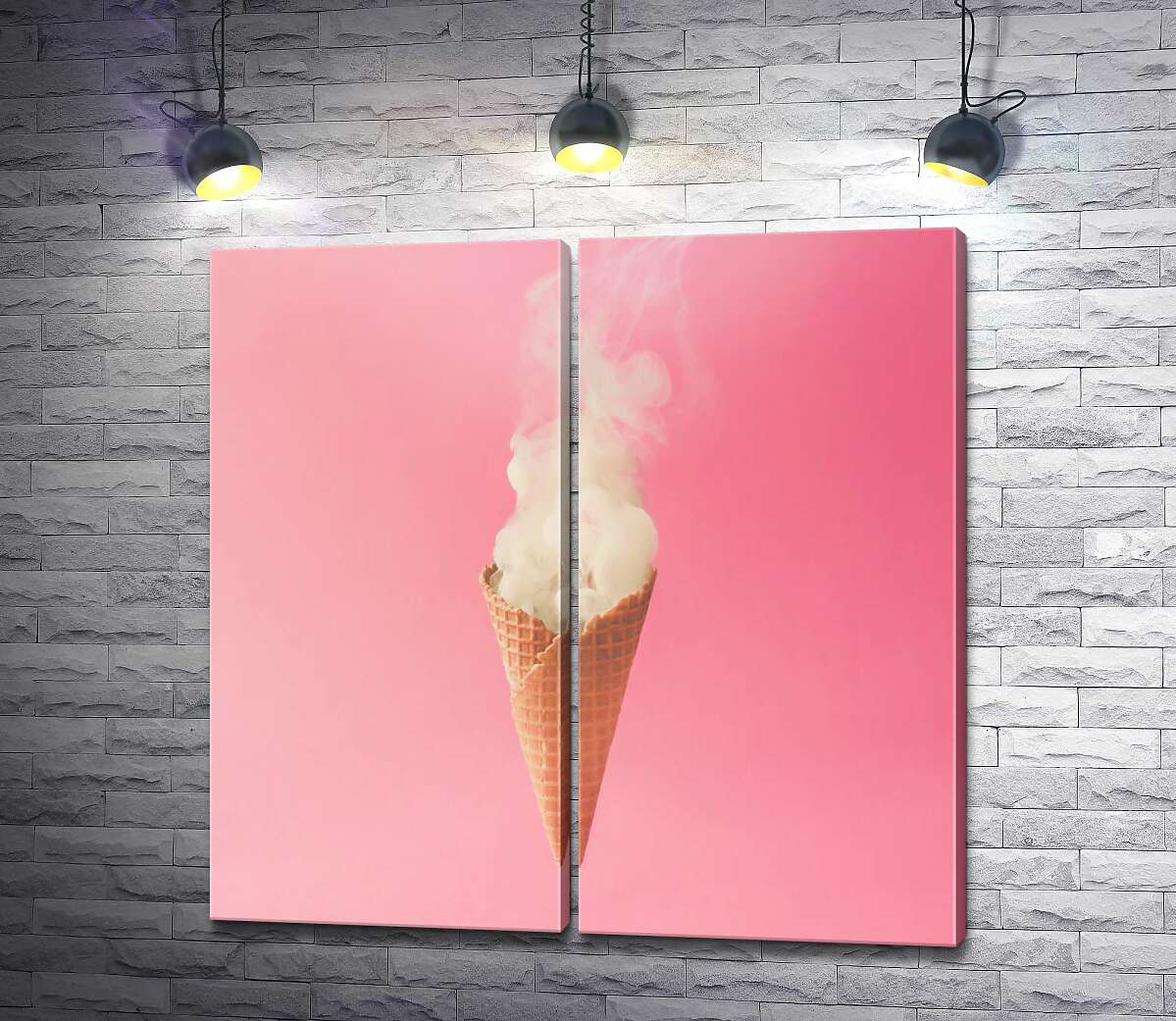 модульная картина Дымный стаканчик мороженого