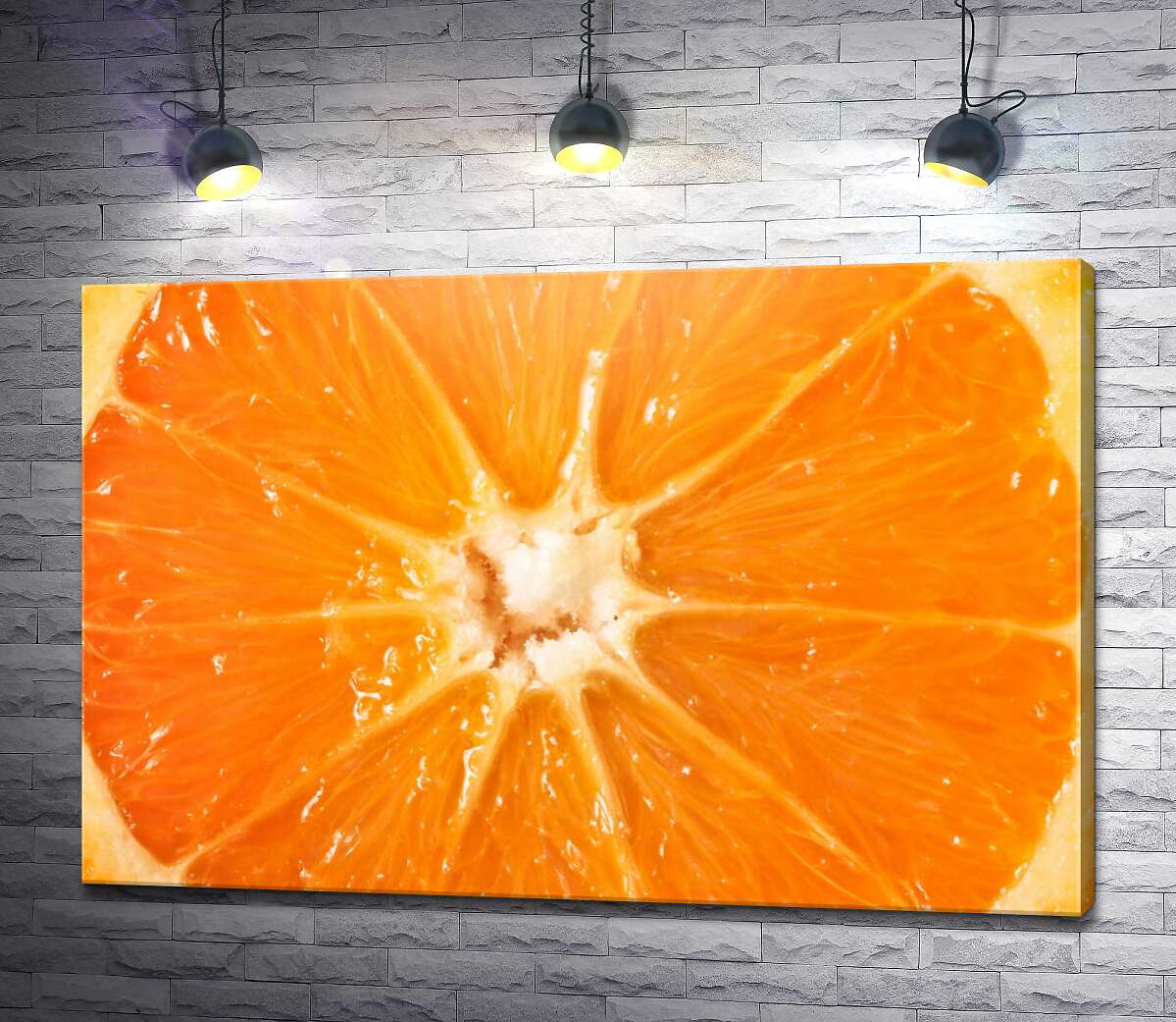 картина Разрез апельсина крупным планом