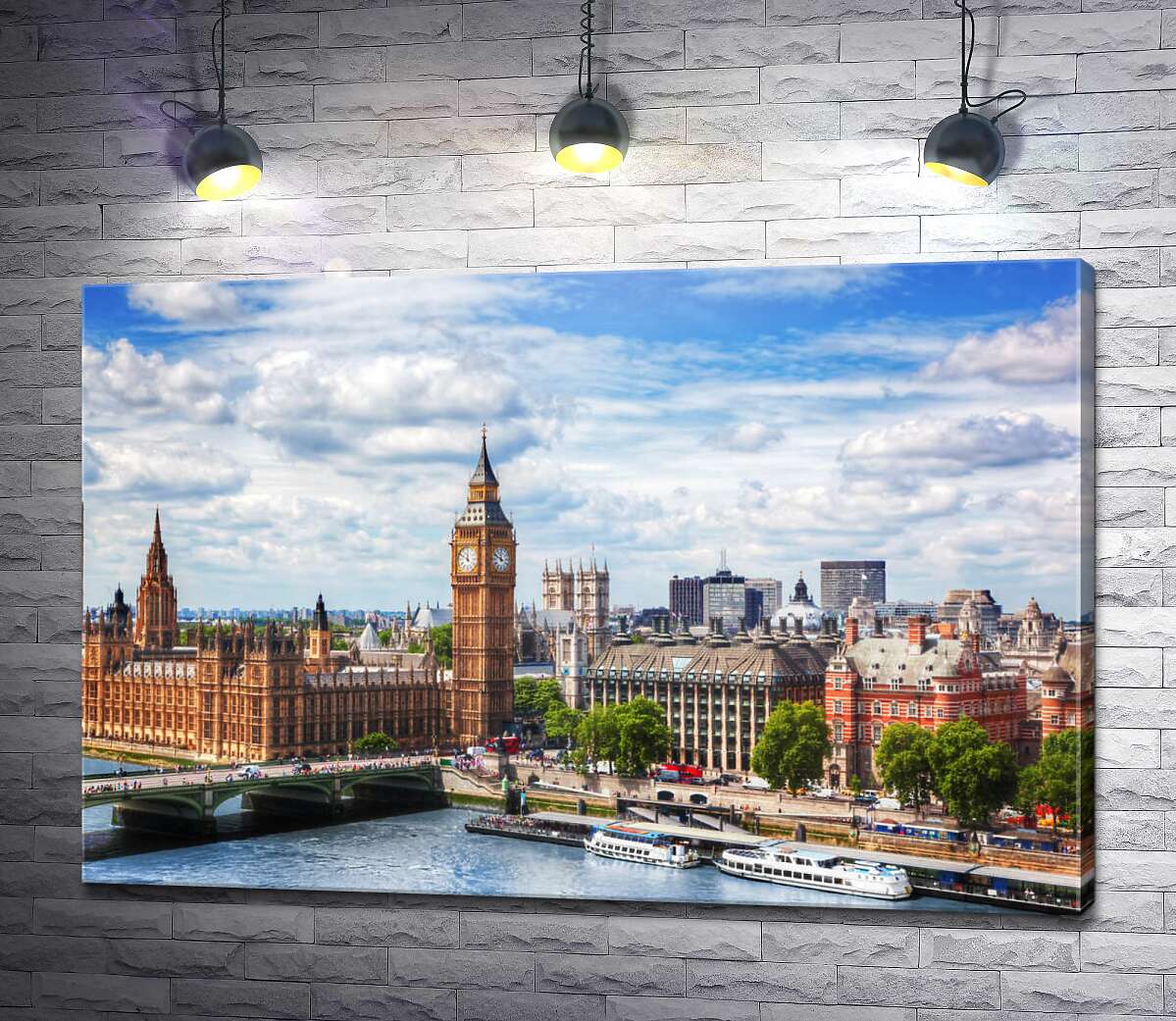 картина Вид на Вестминстерский мост и Биг Бен в Лондоне