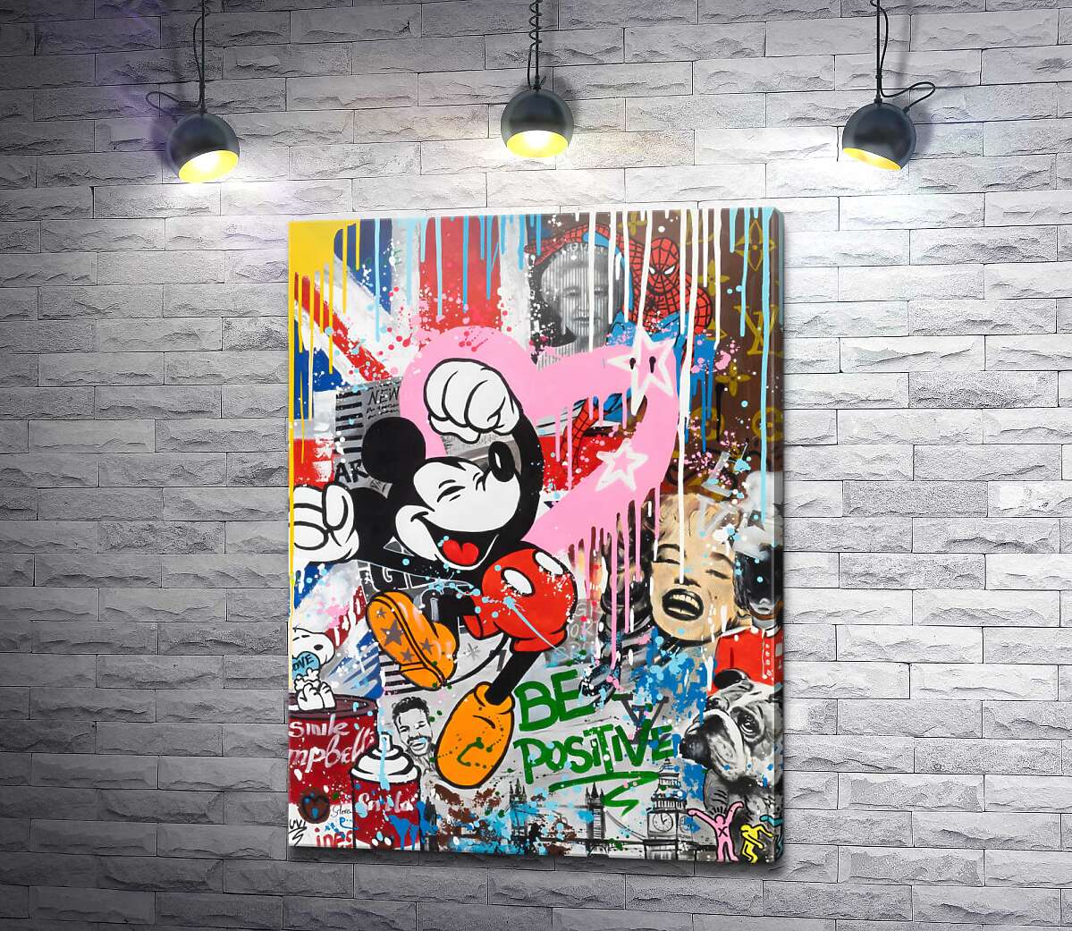 картина Арт граффити с Микки Маусом: Be positive