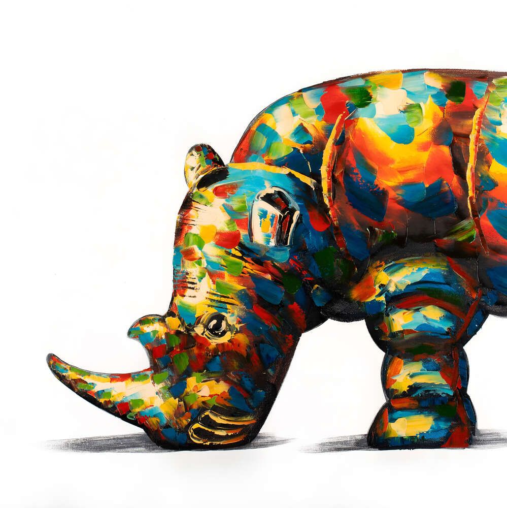 картина-постер Красочный носорог